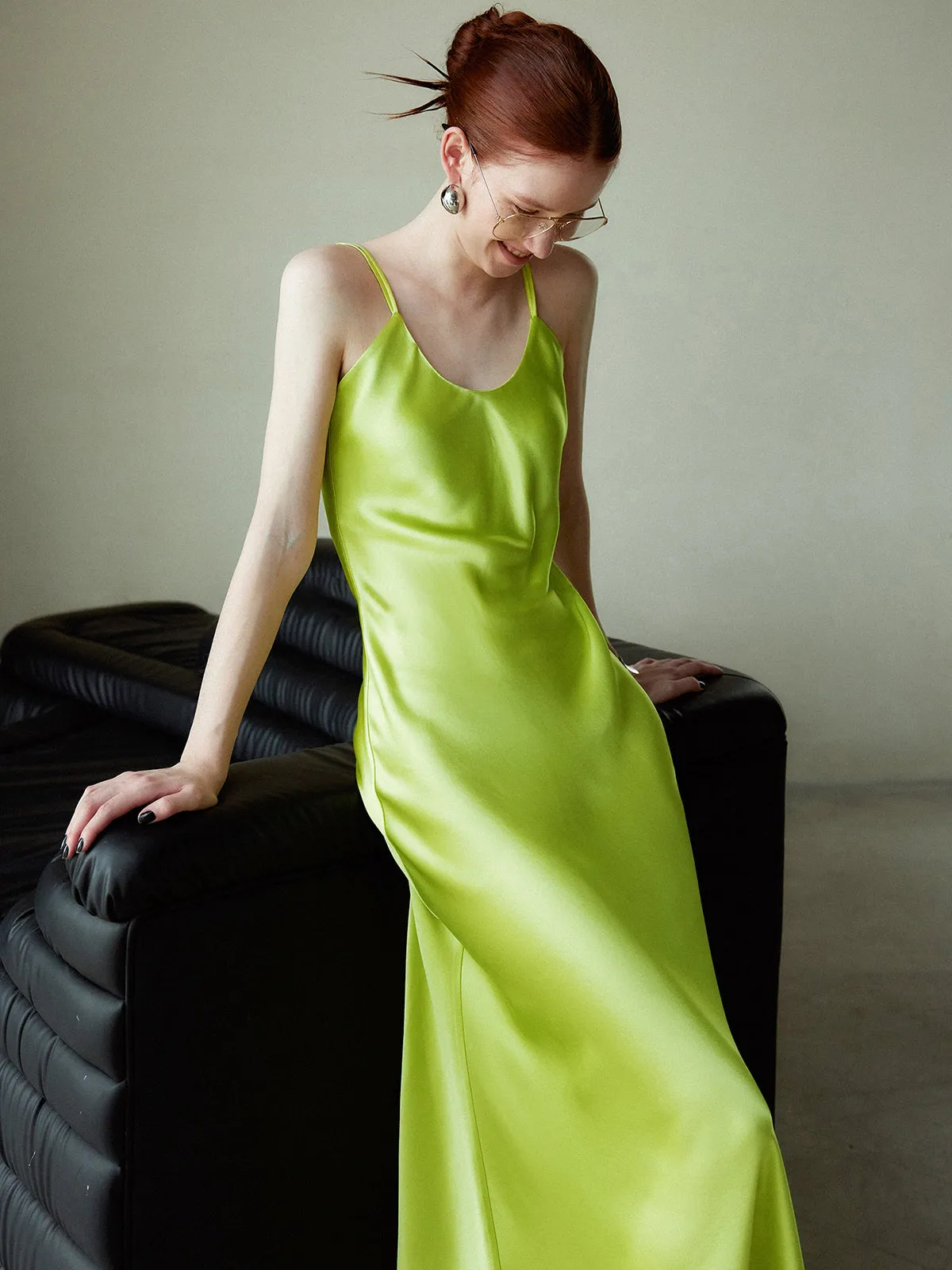 Elegant Sleeveless Satin Long Dress sold by COMMENSE product image thumbnail 4