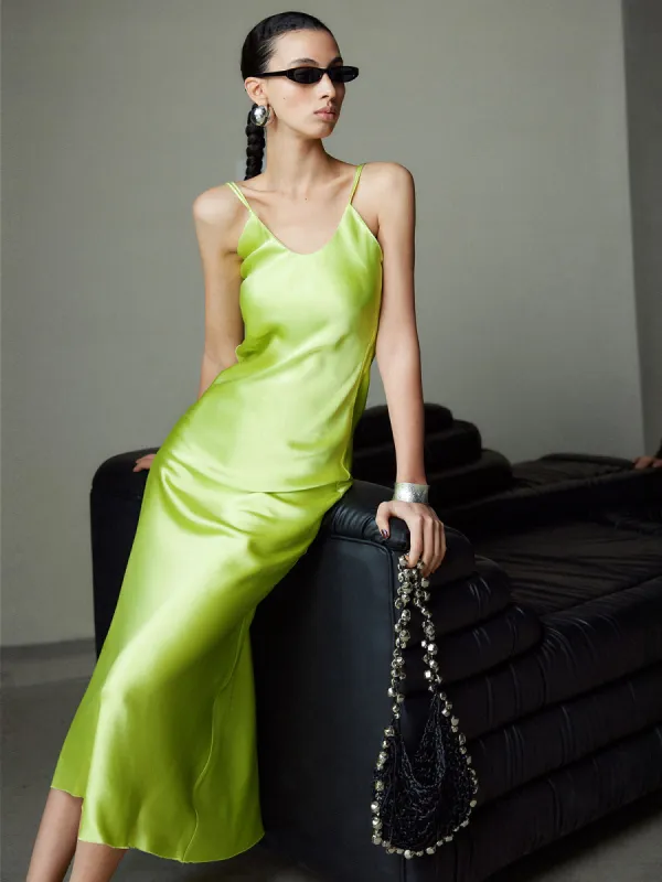 Elegant Sleeveless Satin Long Dress sold by COMMENSE