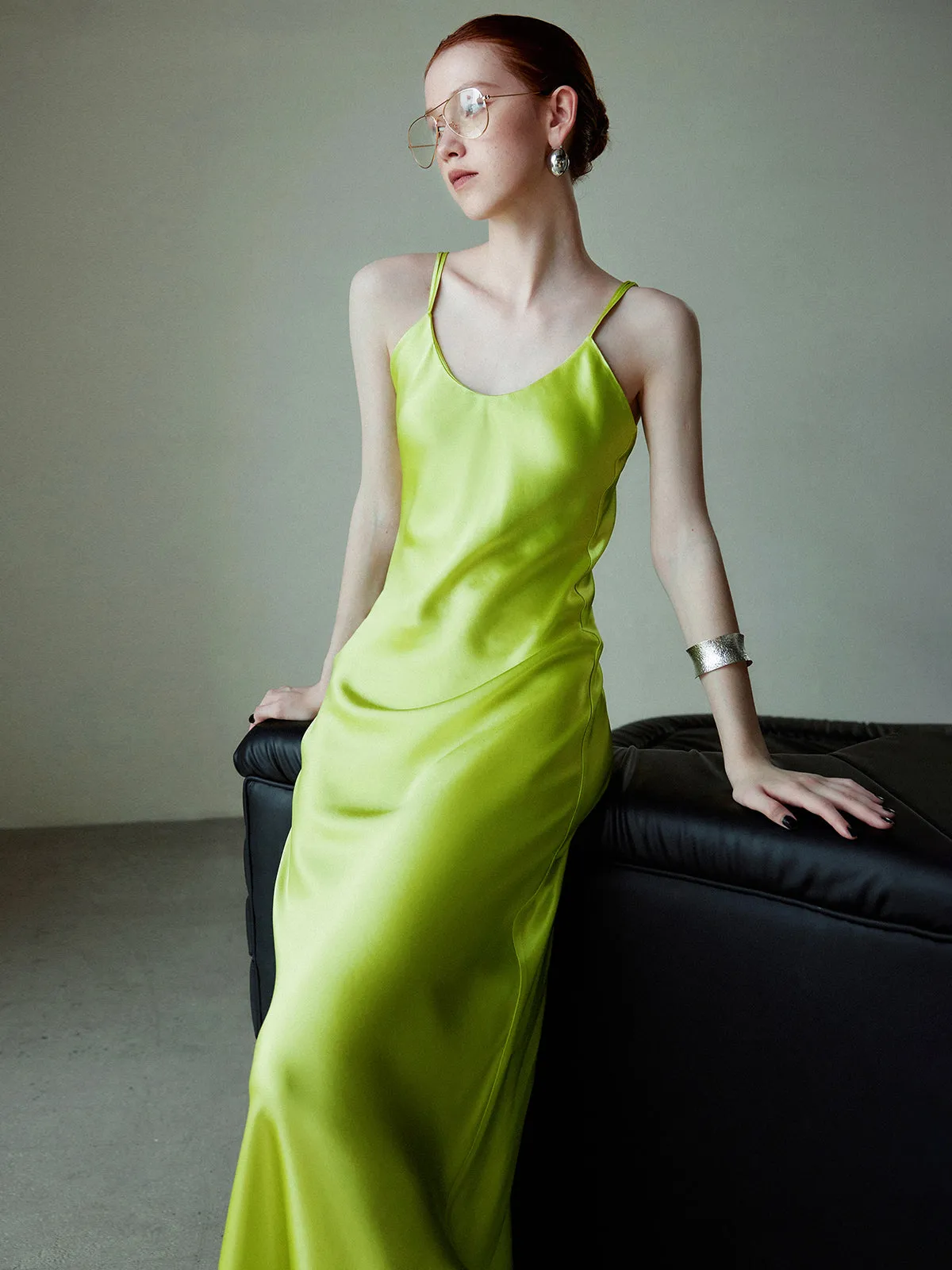 Elegant Sleeveless Satin Long Dress sold by COMMENSE product image thumbnail 3