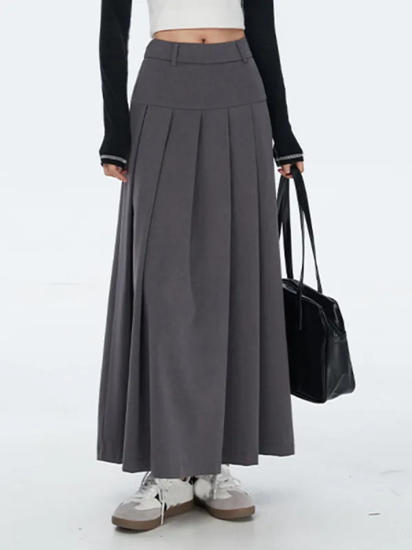 Modern Academia Pleat Maxi Skirt sold by COMMENSE