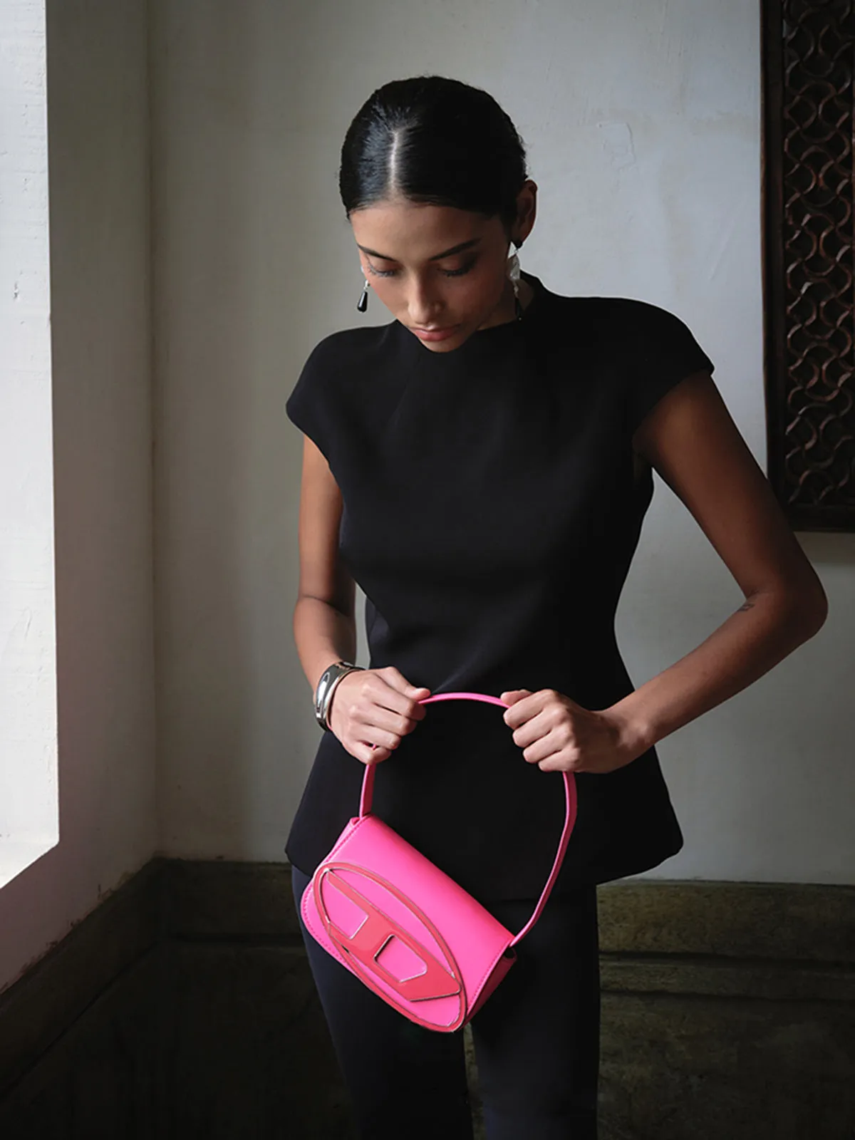 Minimalist Piping Corset Zipper Blouse sold by COMMENSE