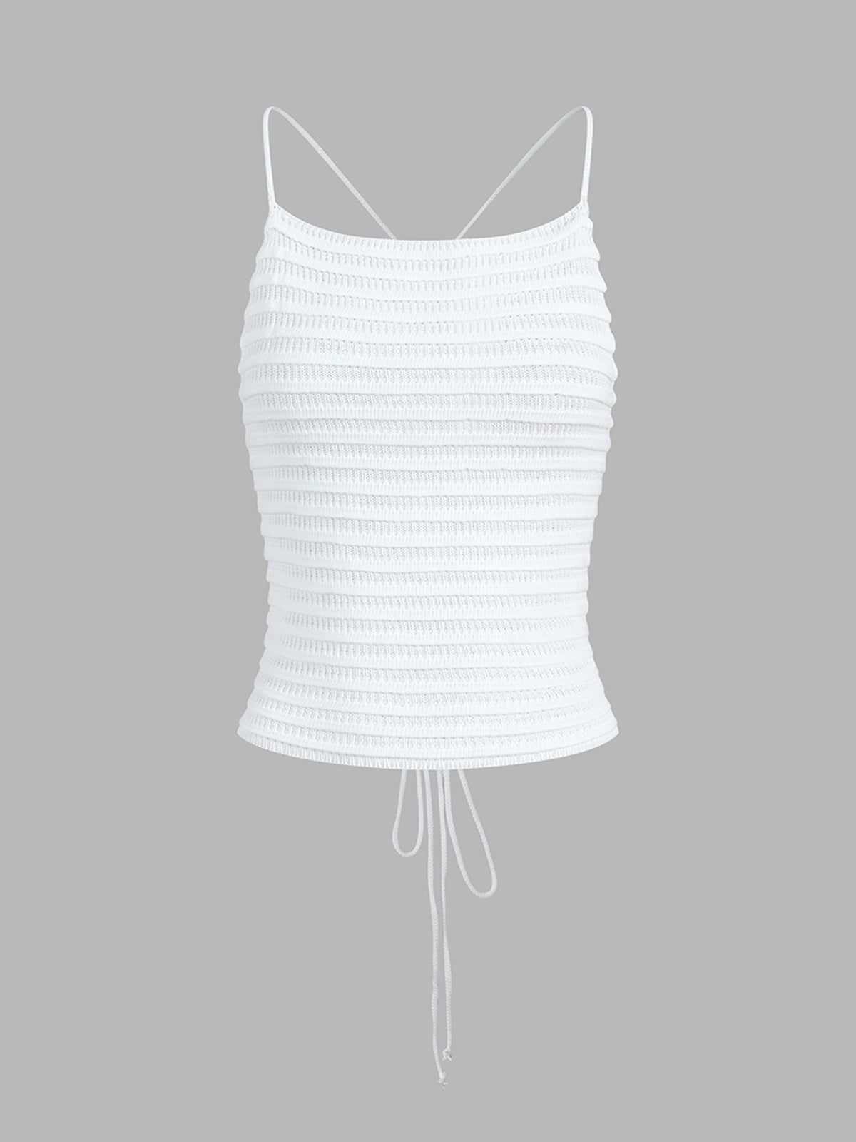 Criss Cross Tied Crochet Crop Top sold by COMMENSE