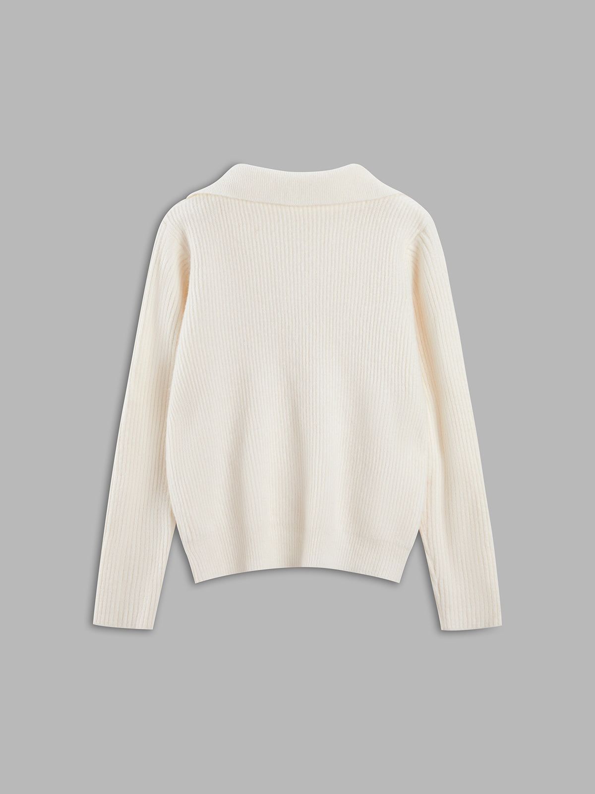 Ribbed Polo Collared Sweater sold by COMMENSE product image thumbnail 4