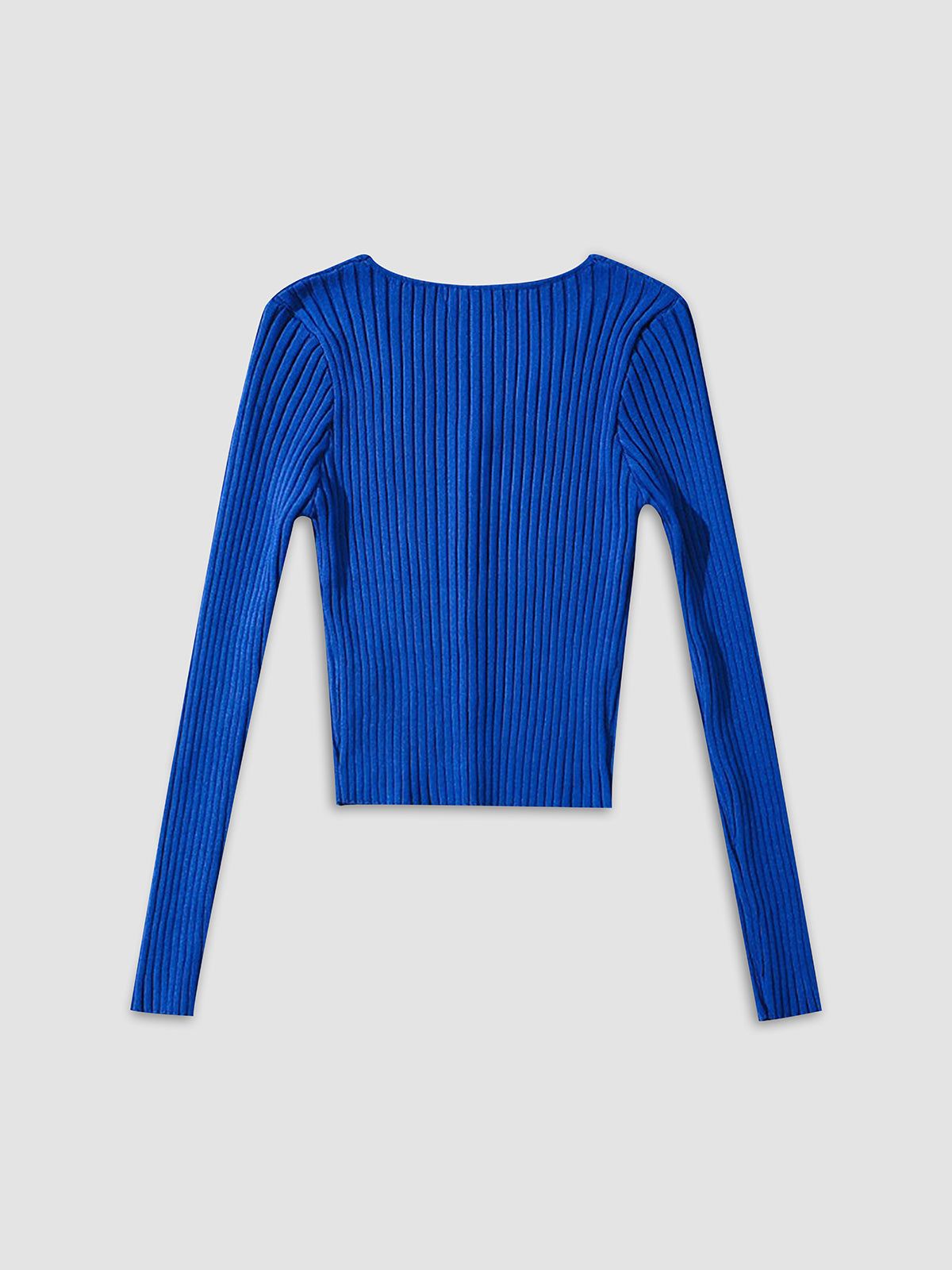 Waxy Sea Button Up Rib Knit Top sold by COMMENSE product image thumbnail 3