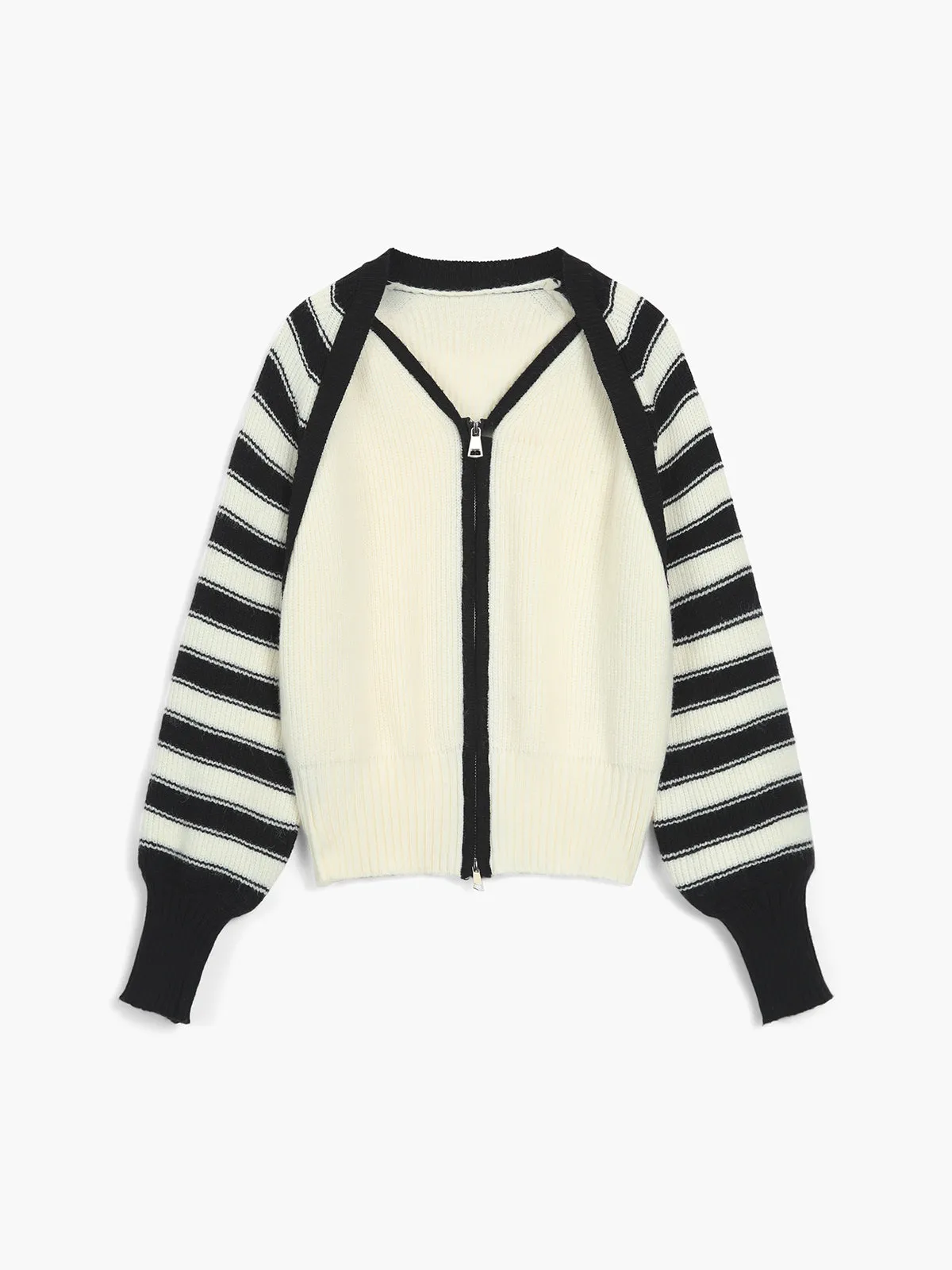 Nice And Clear Stripe Cardigan sold by COMMENSE