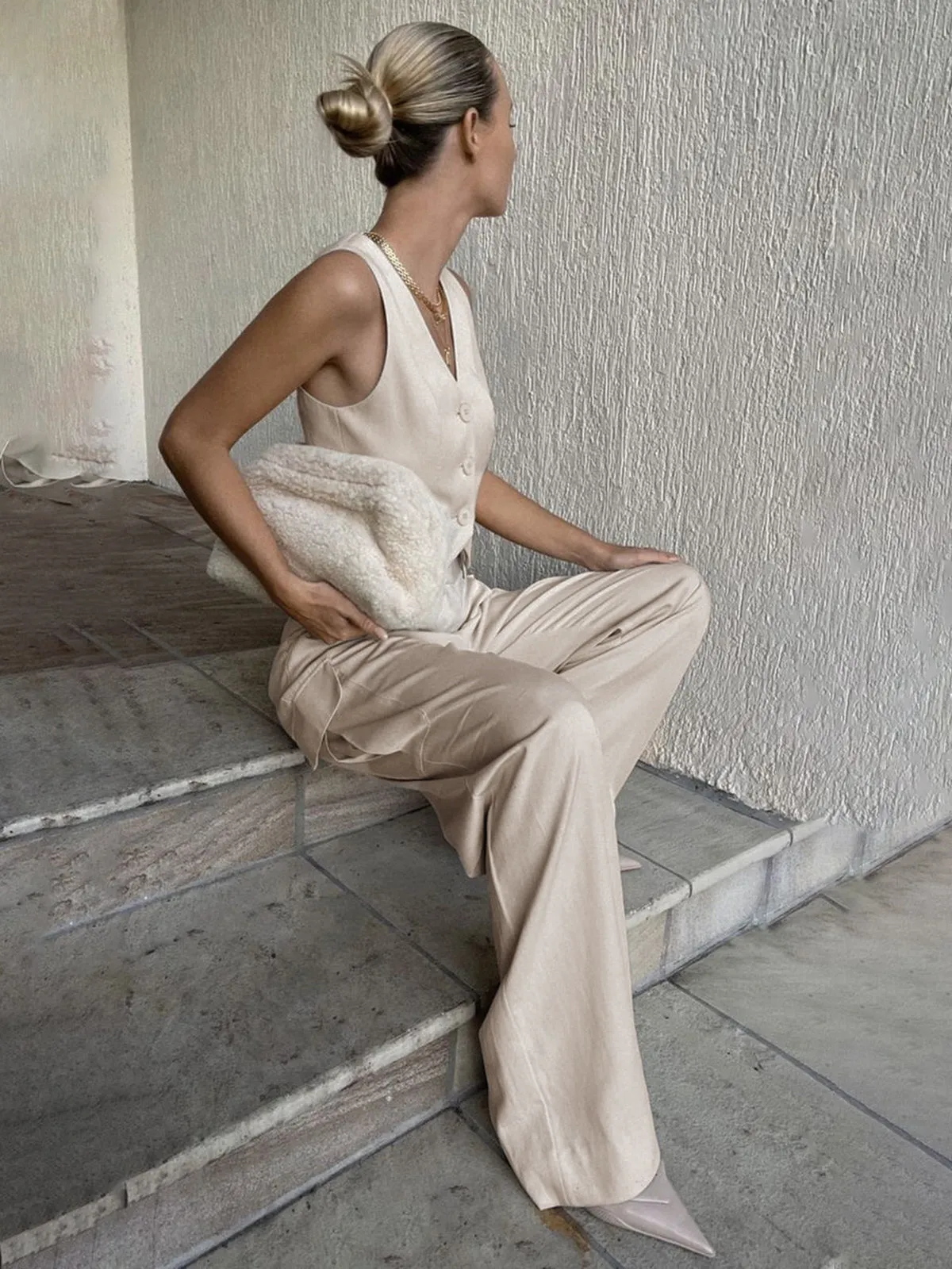 Cotton Blends Pockets Pants Set sold by COMMENSE product image thumbnail 4