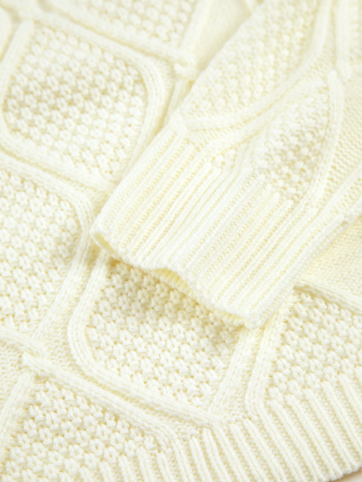Vanilla Cable Knit Crop Sweater sold by COMMENSE product image thumbnail 4
