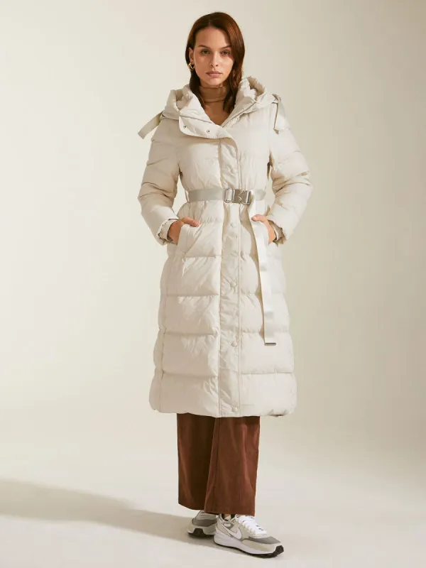 Belted Long Down Puffer Coat sold by COMMENSE