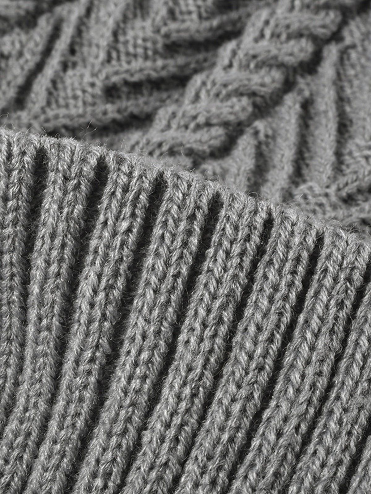 Cable Knit Faux Fur Pom Beanie sold by COMMENSE product image thumbnail 4