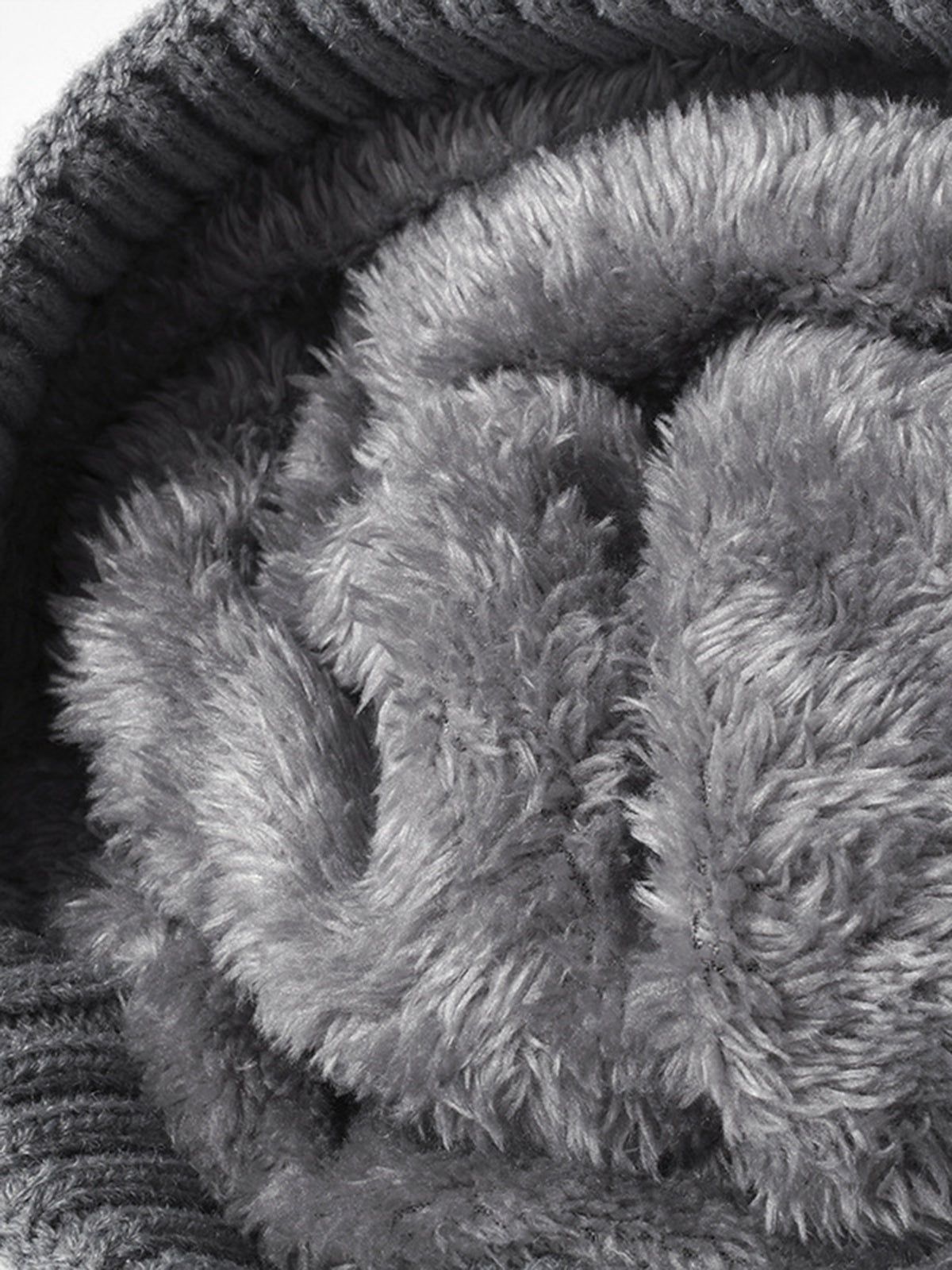 Cable Knit Faux Fur Pom Beanie sold by COMMENSE product image thumbnail 3