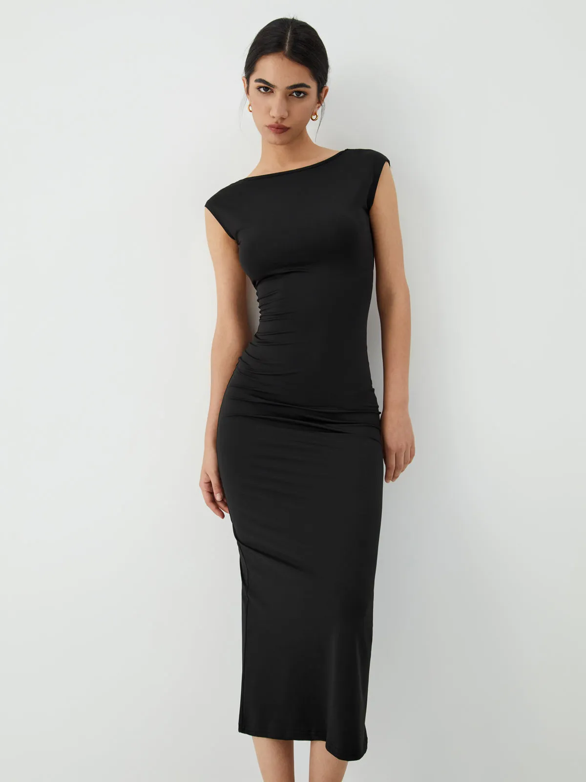 Solid Backless Midi Dress sold by COMMENSE product image thumbnail 4
