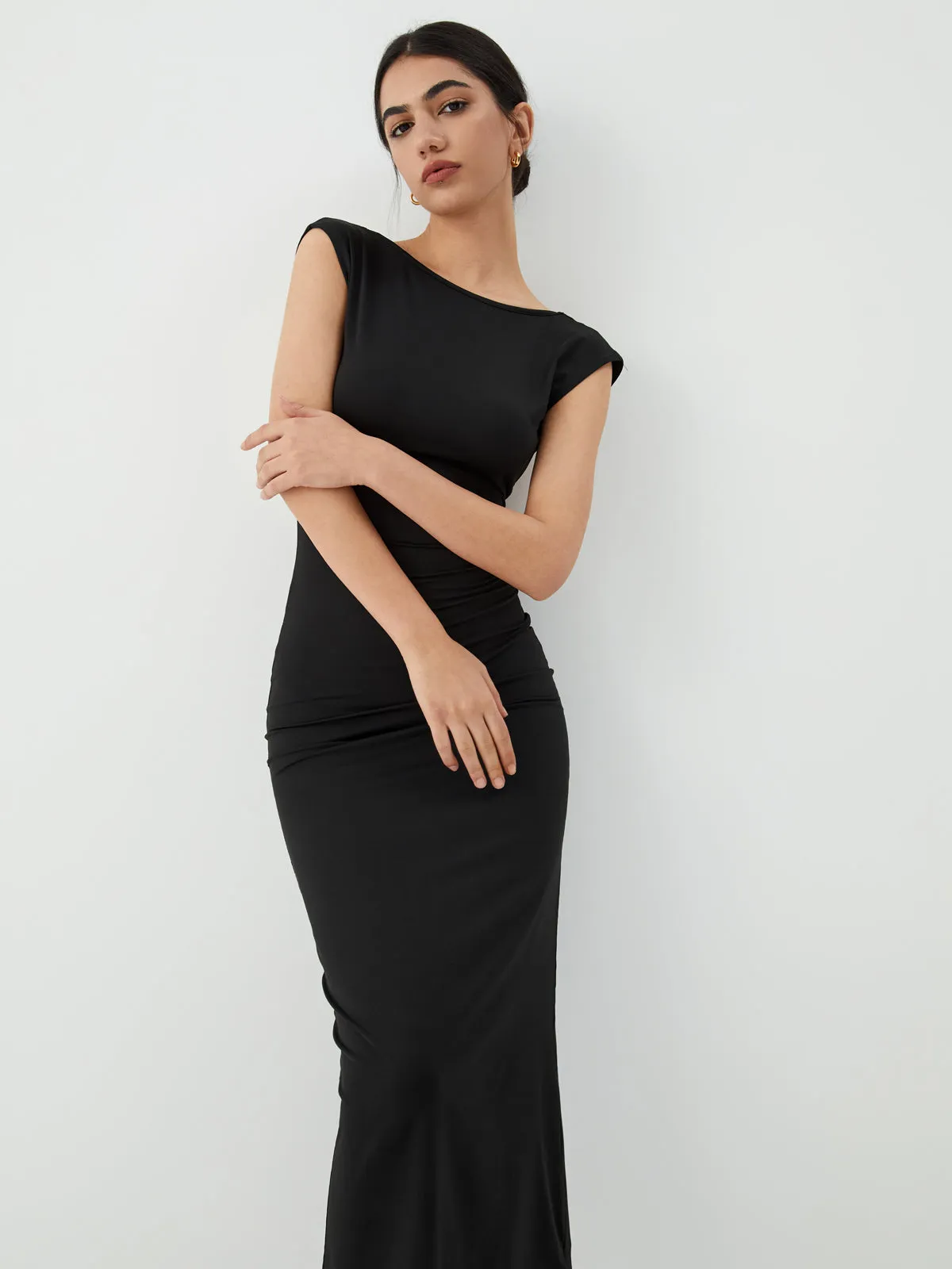 Solid Backless Midi Dress sold by COMMENSE product image thumbnail 2