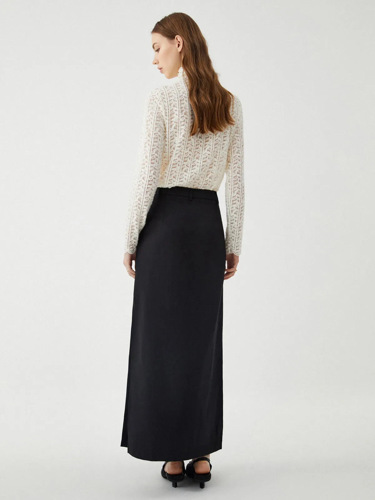 Lace Floral Pattern Mockneck Top sold by COMMENSE product image thumbnail 5