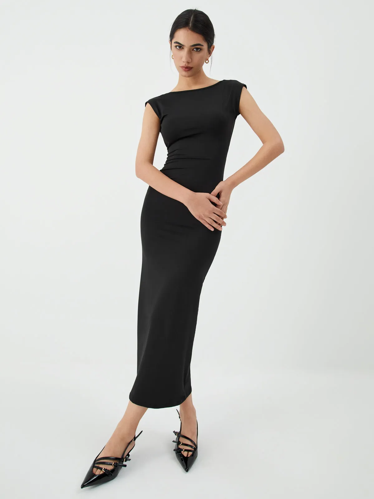 Solid Backless Midi Dress sold by COMMENSE product image thumbnail 3