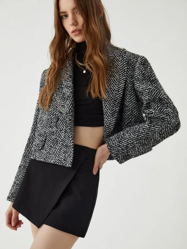Single Breasted Cropped Short Blazer sold by COMMENSE