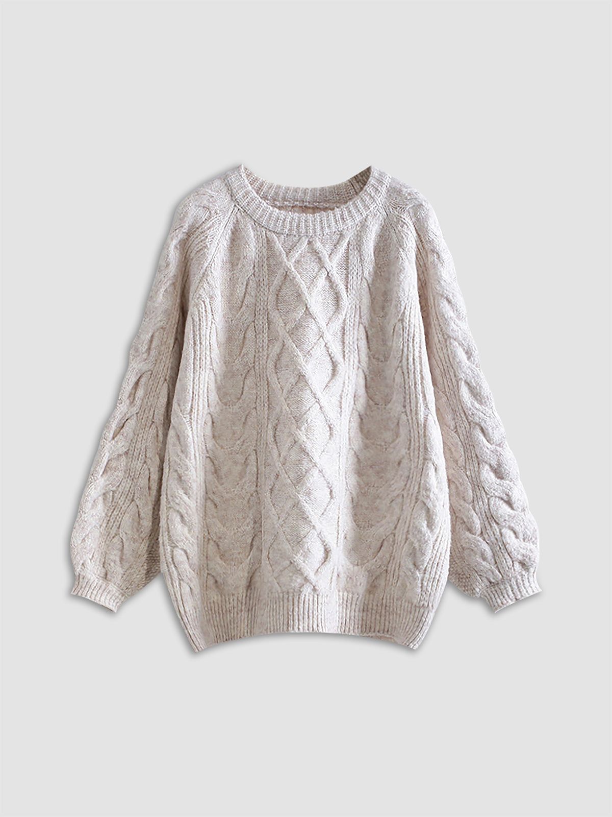 Oversized Cable Knit Sweater sold by COMMENSE