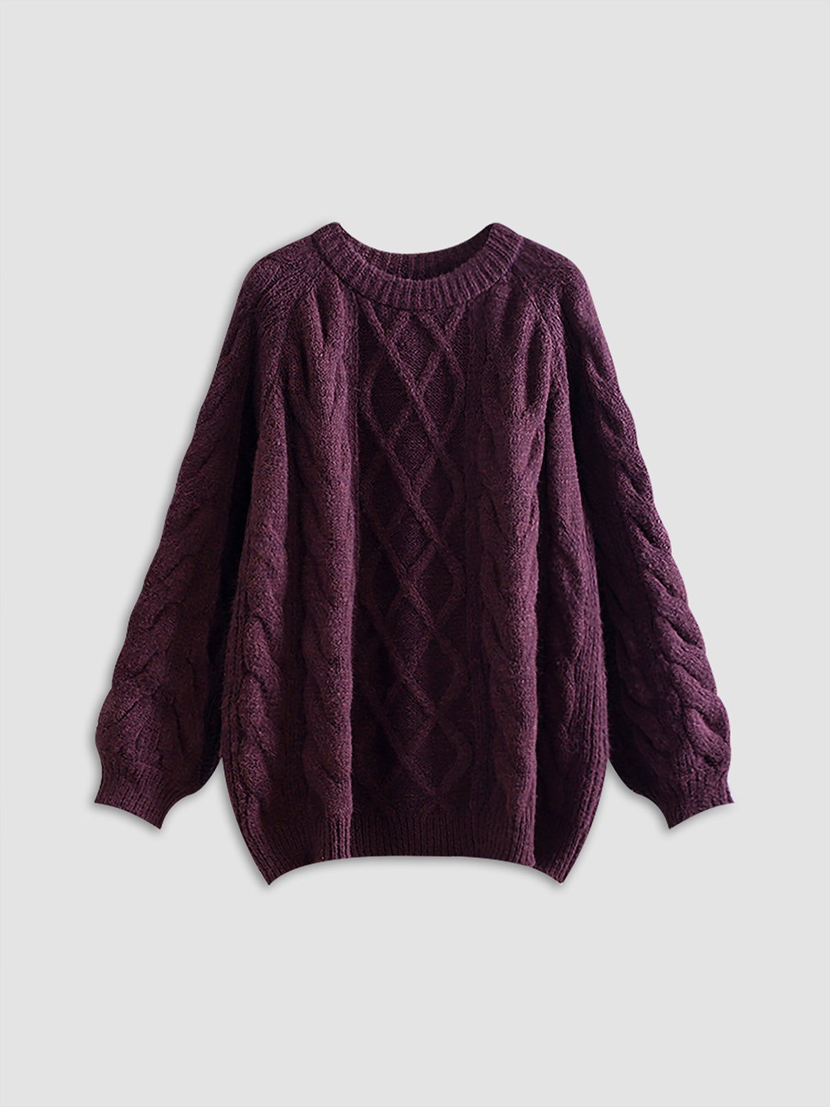 Oversized Cable Knit Sweater sold by COMMENSE product image thumbnail 5