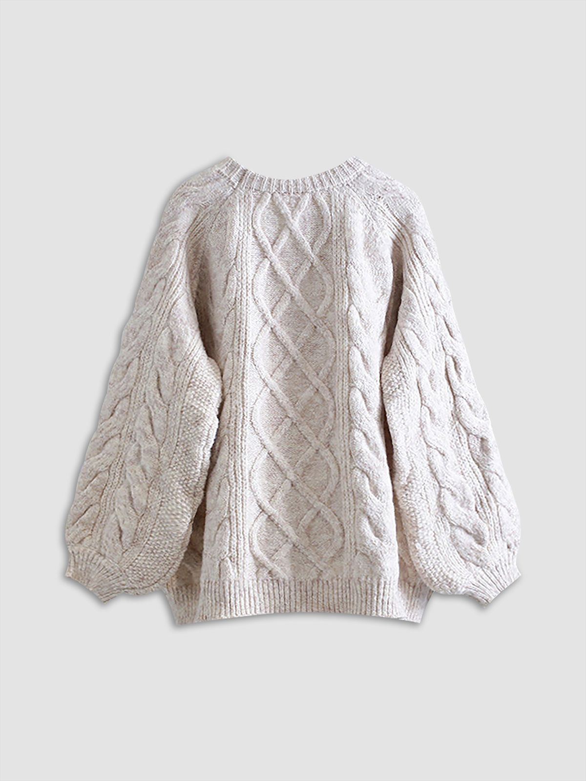 Oversized Cable Knit Sweater sold by COMMENSE product image thumbnail 3