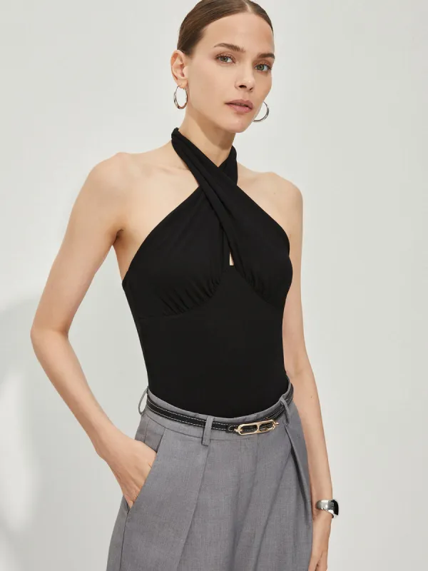Halter Criss Cross Tank Top sold by COMMENSE