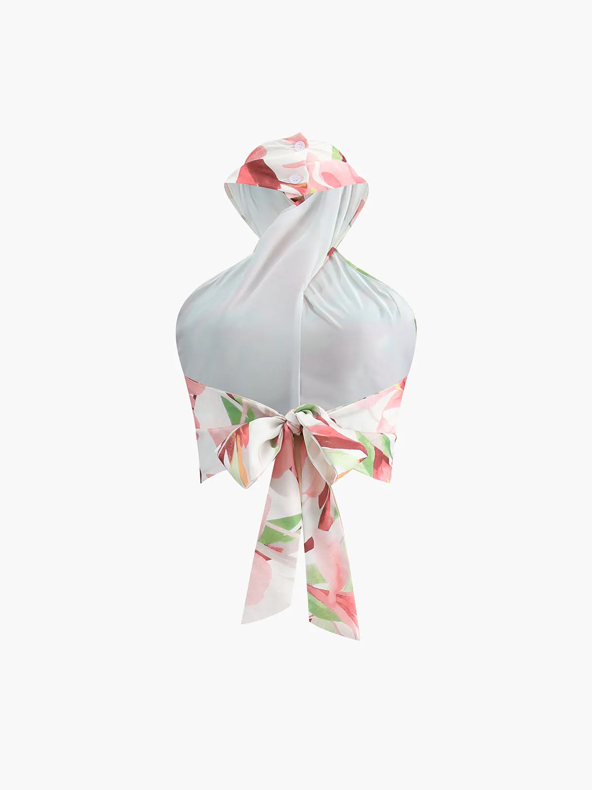 Floral Print Tie-Neck Skirt Set sold by COMMENSE product image thumbnail 3