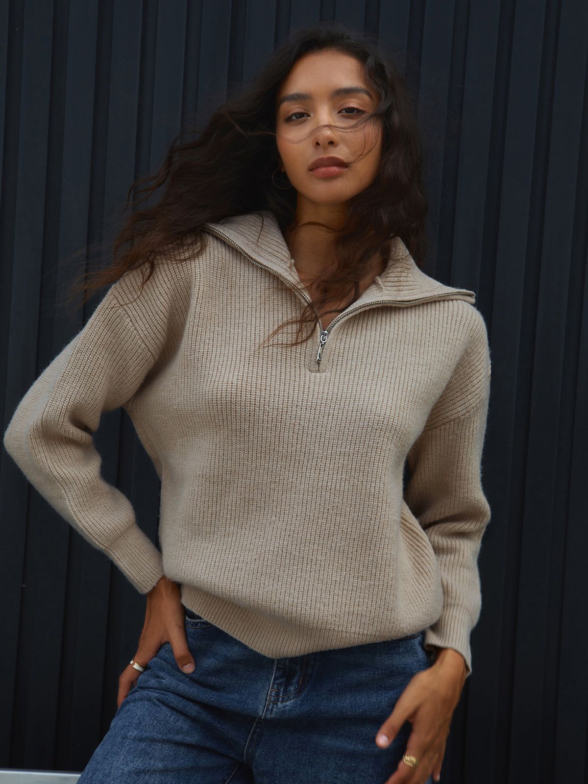 City Stroll Collared Sweater sold by COMMENSE