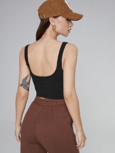 Balck Contour Crop Tank sold by COMMENSE