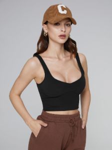 Balck Contour Crop Tank sold by COMMENSE