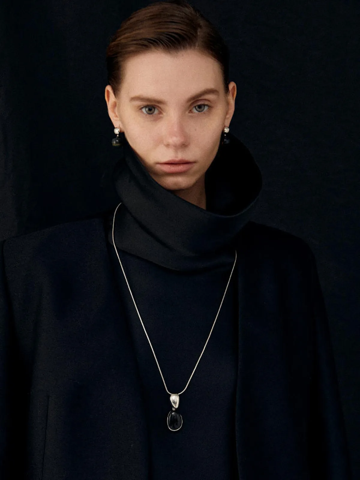 Midnight Elegance Black Onyx Necklace sold by COMMENSE product image thumbnail 3