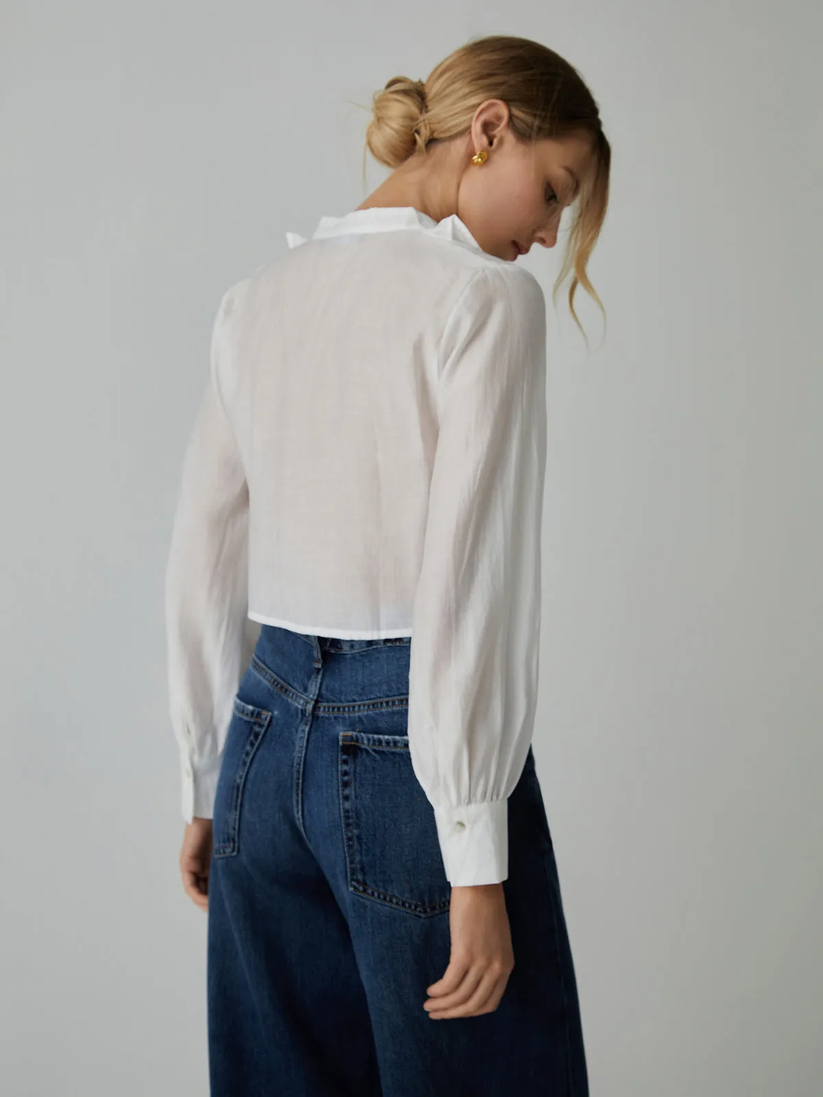 Ruffle Bishop Sleeve Blouse sold by COMMENSE product image thumbnail 5