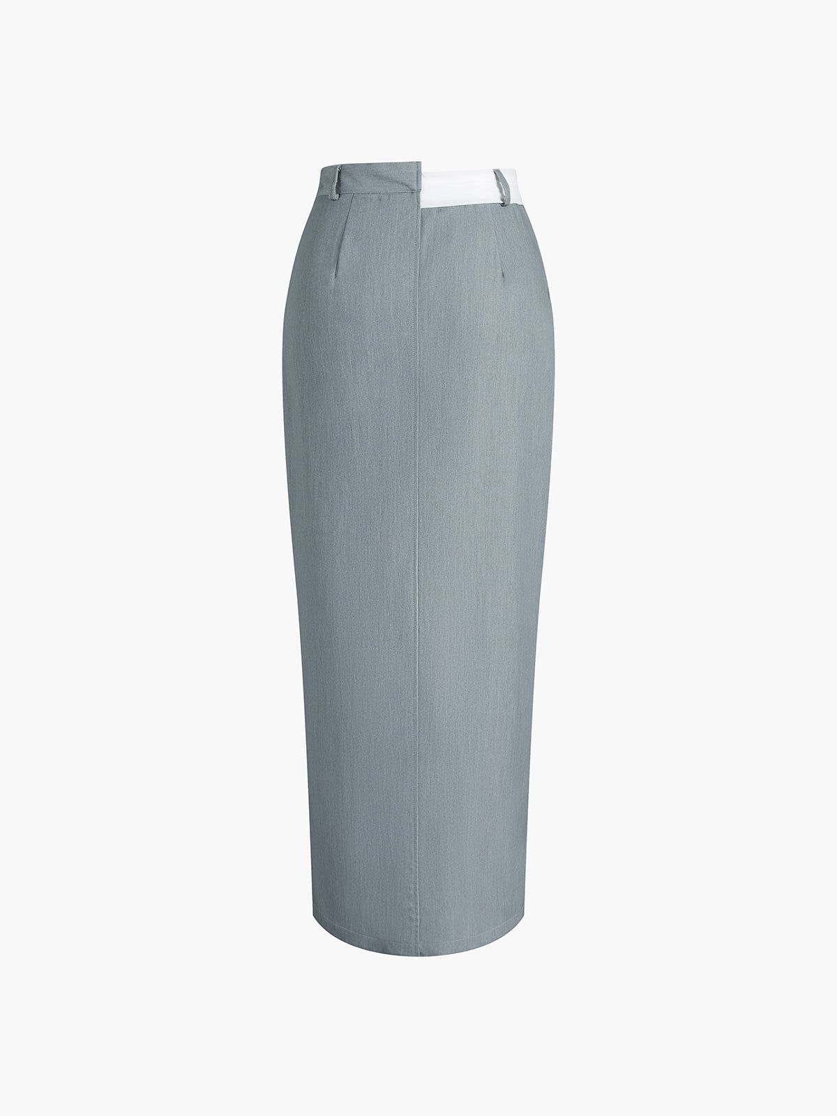 Asymmetrical Waistband Slit Maxi Skirt sold by COMMENSE product image thumbnail 3