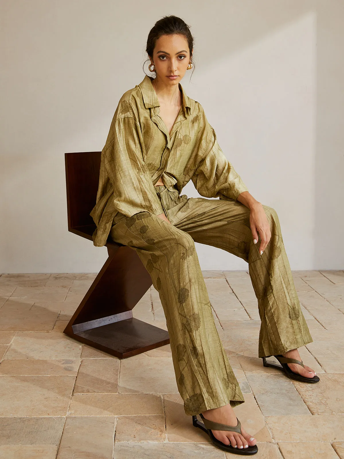 Jacquard Drawstring Knotted Long Pants sold by COMMENSE product image thumbnail 4