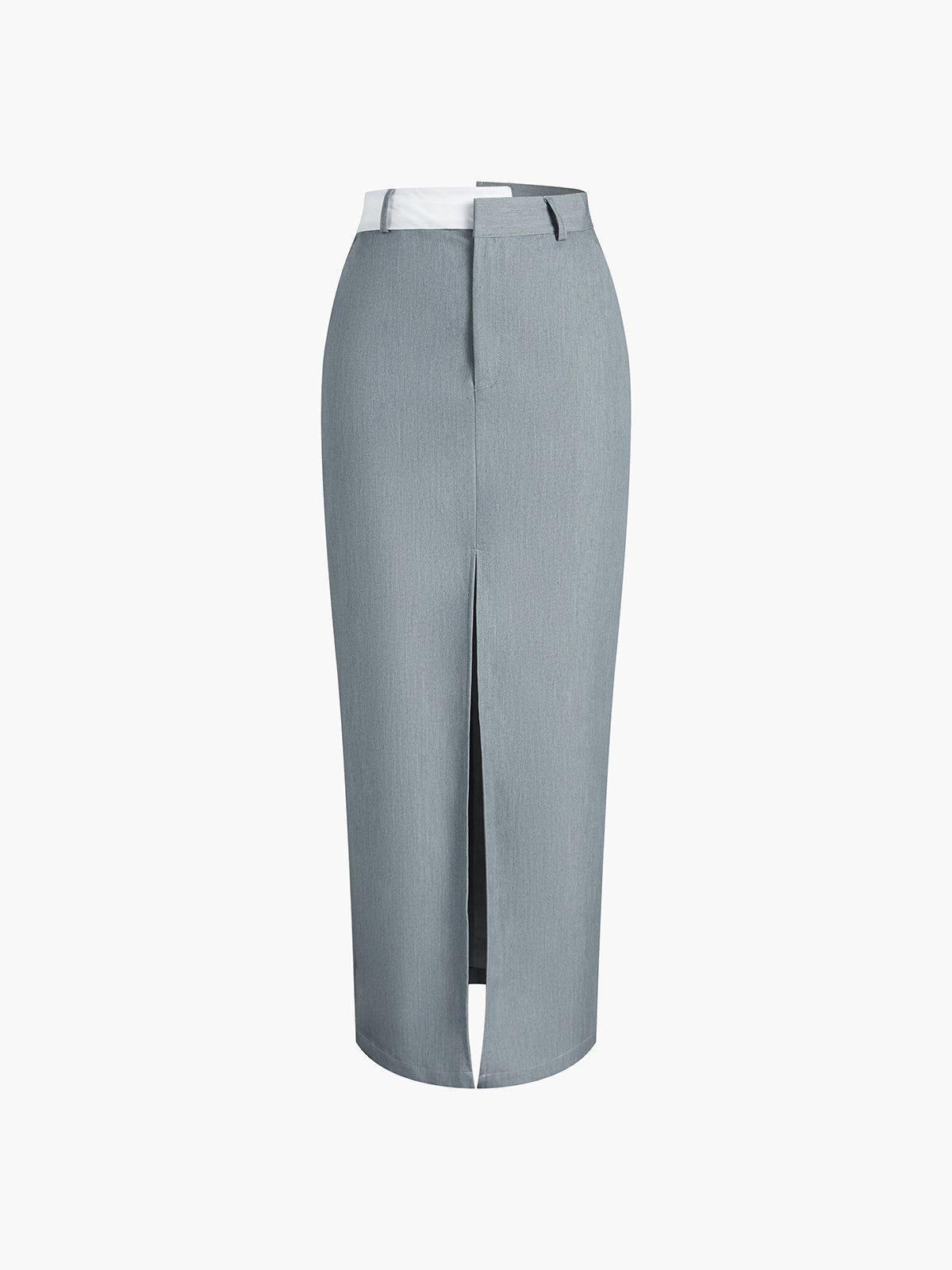 Asymmetrical Waistband Slit Maxi Skirt sold by COMMENSE product image thumbnail 2