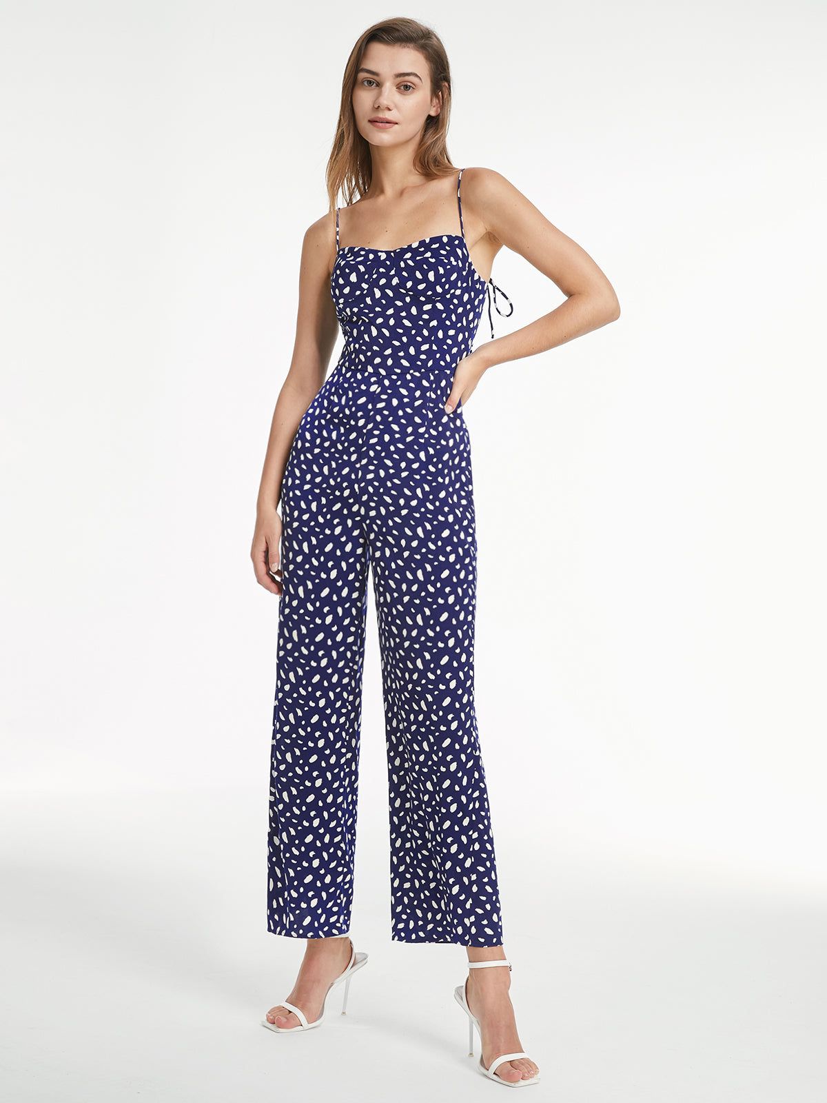 Light Petal Sweetheart Tank Wide Leg Jumpsuit sold by COMMENSE