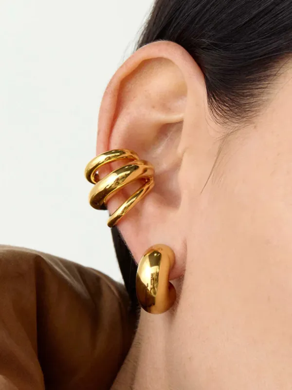 Triple Layered Chubby Hoop Ear Cuff sold by COMMENSE