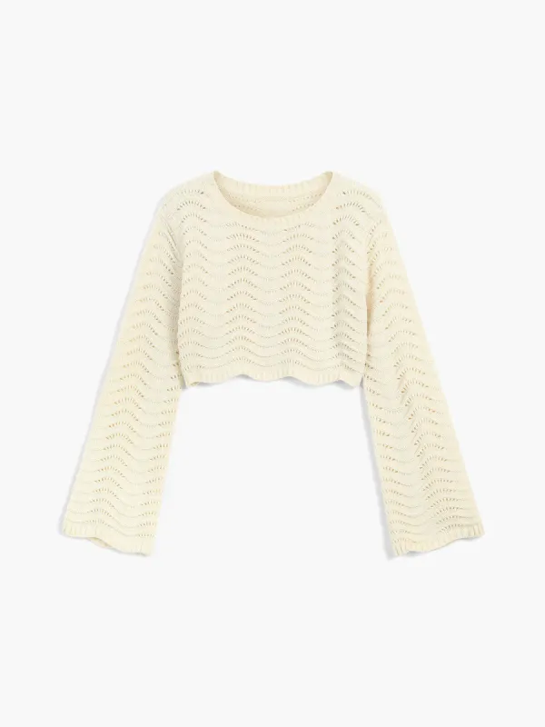 Wavy Knit Crop Top sold by COMMENSE
