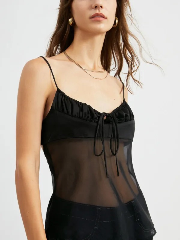 Drawstring Tied Cami Top made by COMMENSE