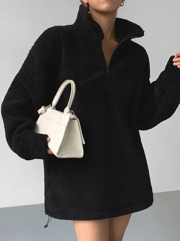 Fleece Stand Collar Sweatshirt sold by COMMENSE