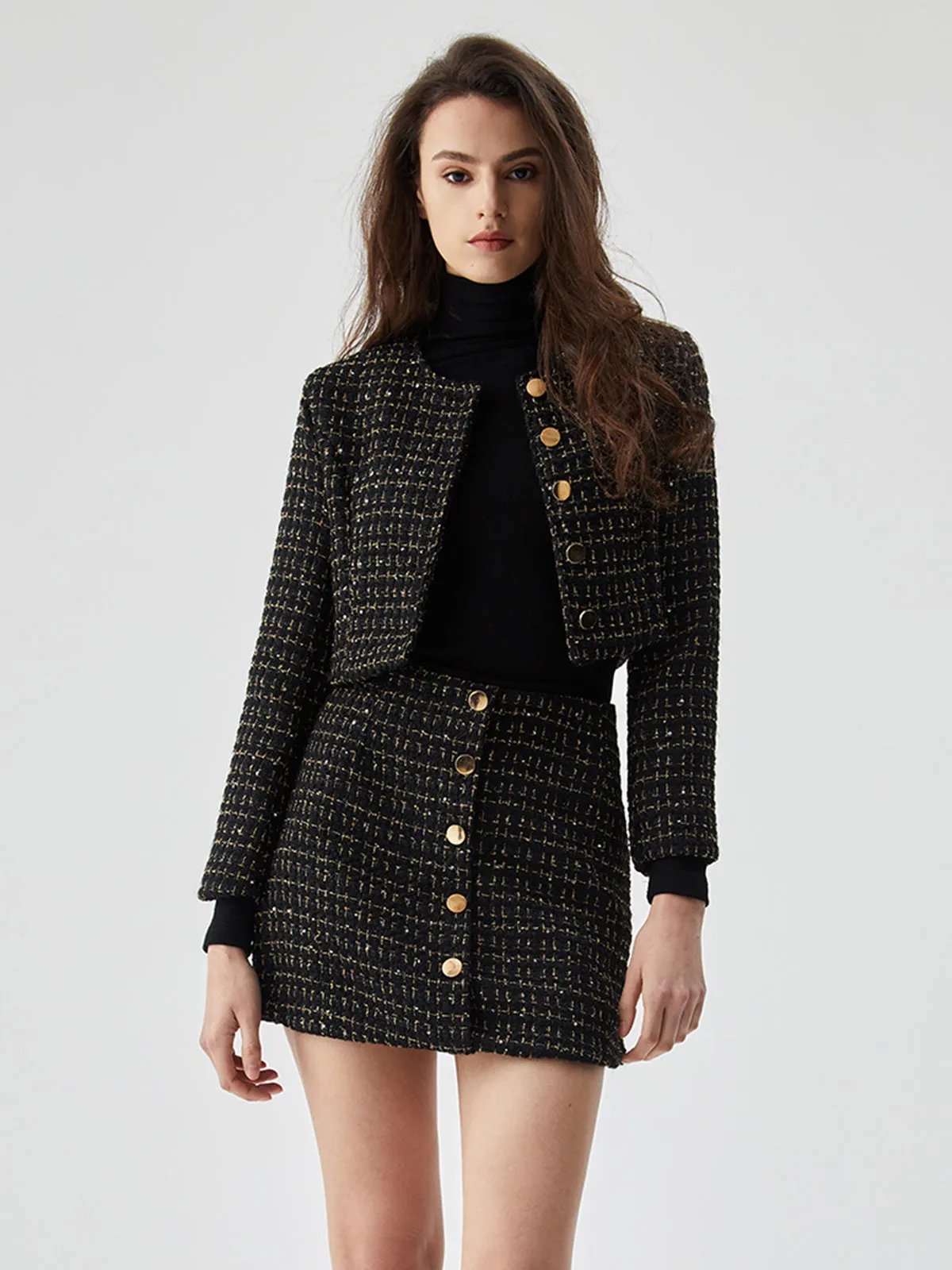 Sequined Button Short Blazer sold by COMMENSE product image thumbnail 2