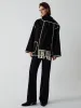 Contrast Trim Jacket With Matching Scarf sold by COMMENSE