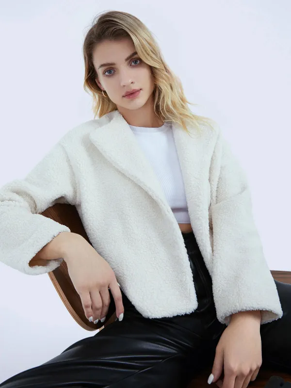 Double Breasted Teddy Sherpa Coat sold by COMMENSE