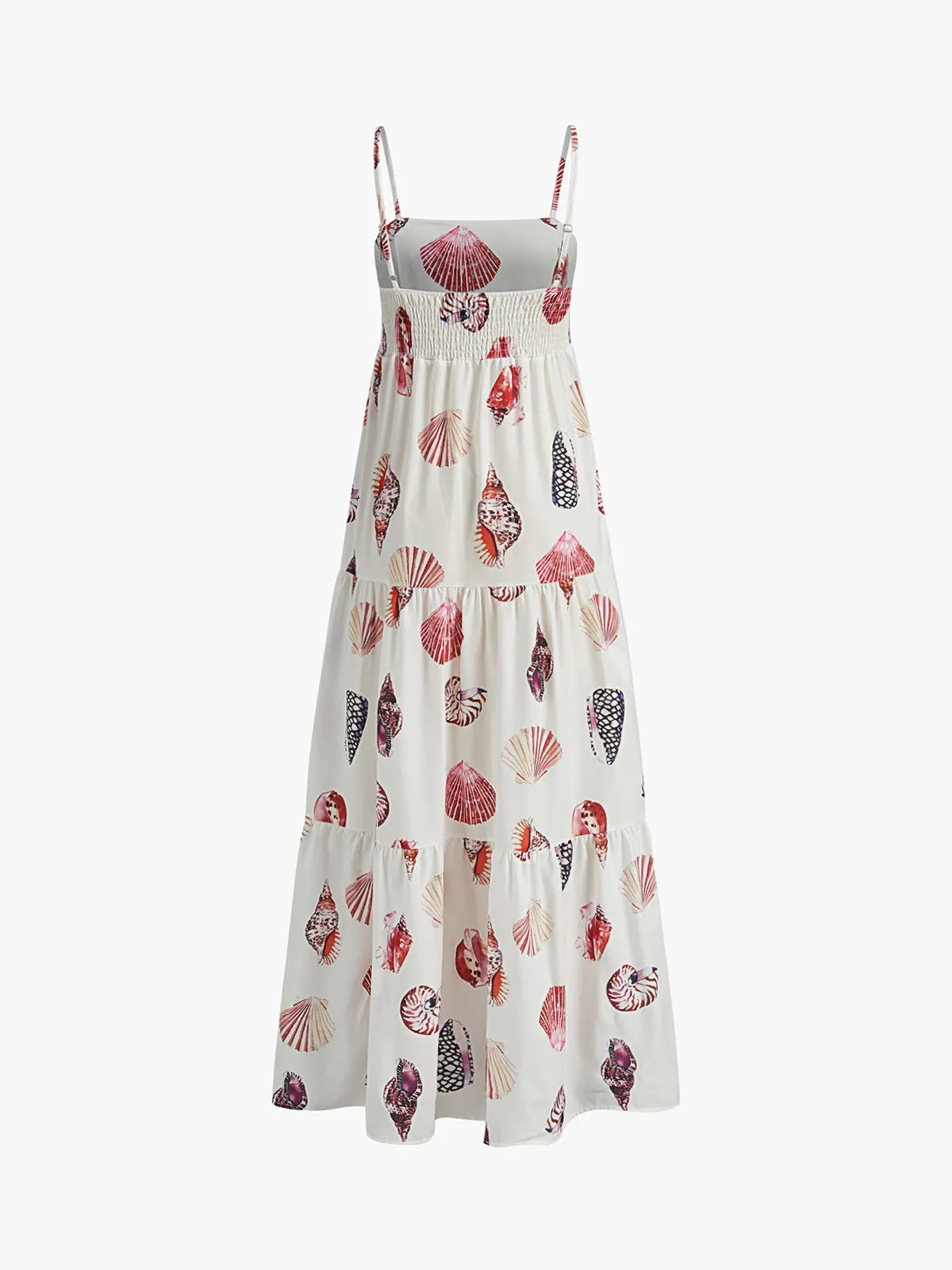 Print Shirred Adjustable Strap Dress sold by COMMENSE product image thumbnail 3