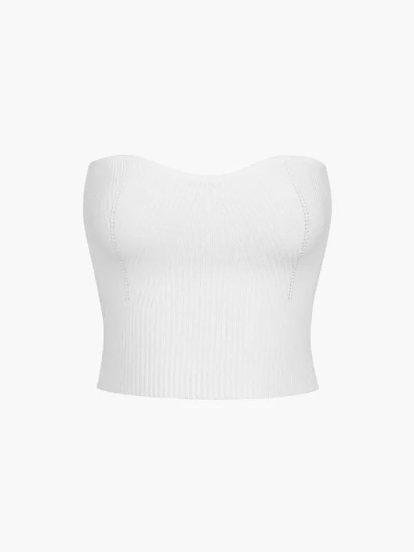 Sweetheart Rib Crop Tube Top sold by COMMENSE