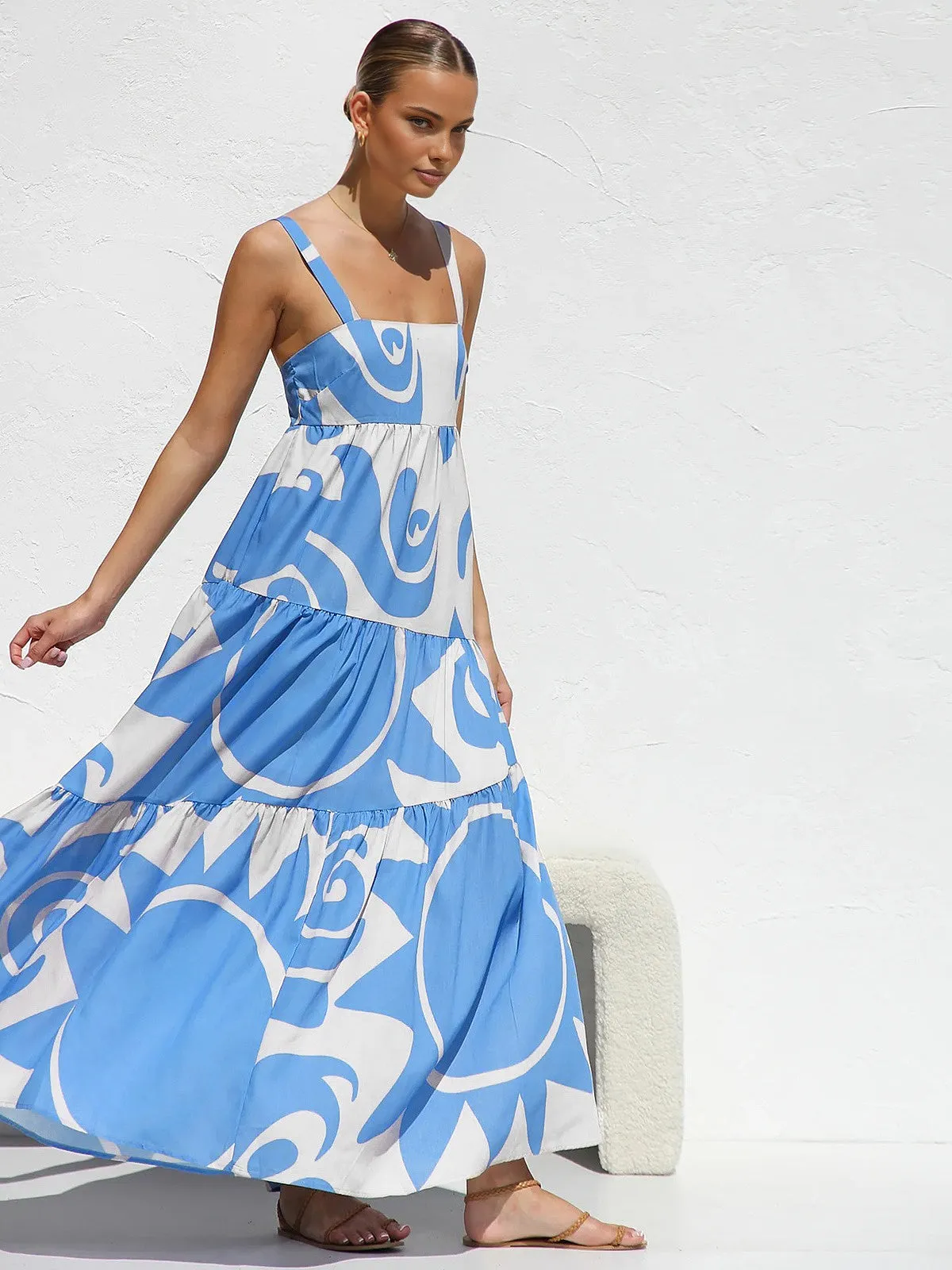 Sun Print Cami Long Dress sold by COMMENSE product image thumbnail 3