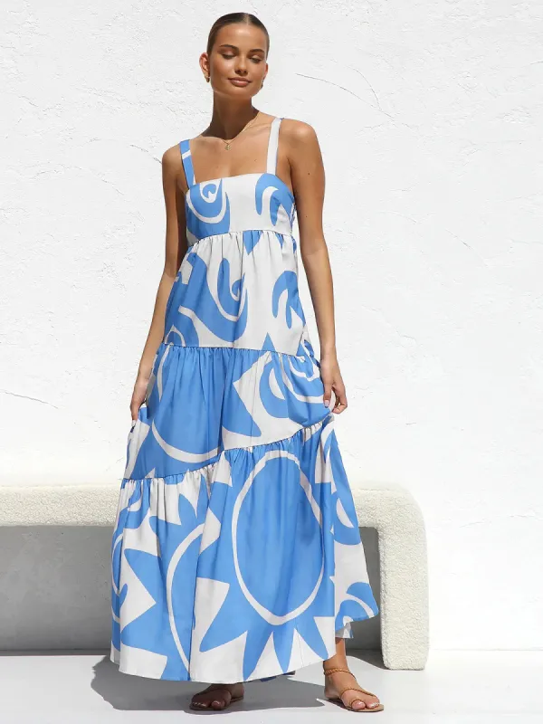 Sun Print Cami Long Dress sold by COMMENSE