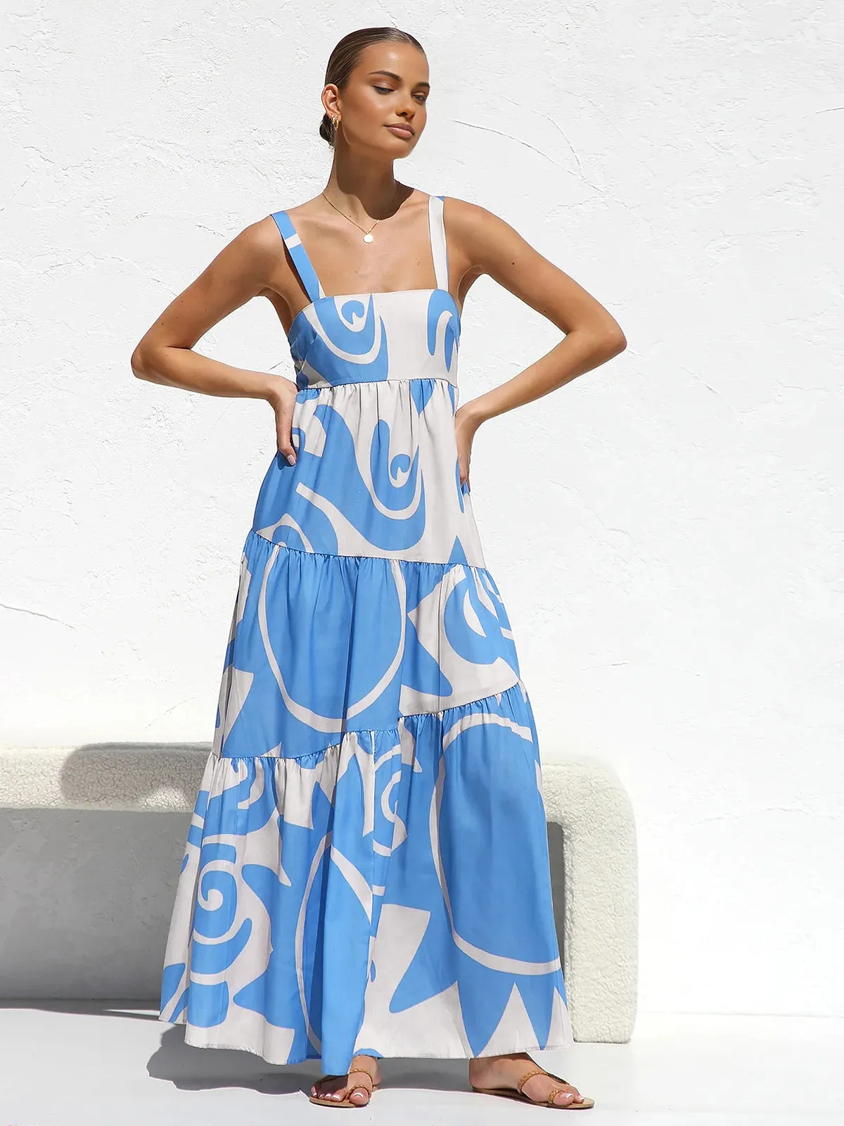 Sun Print Cami Long Dress sold by COMMENSE product image thumbnail 2