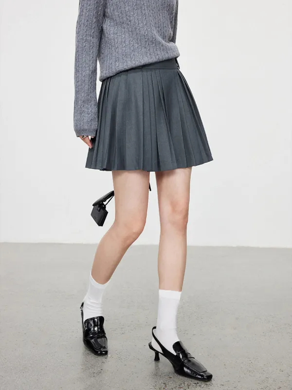 Pleated Solid Mini Skirt sold by COMMENSE