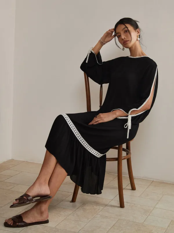 Frenchy Styling Lace Trim Midi Dress sold by COMMENSE