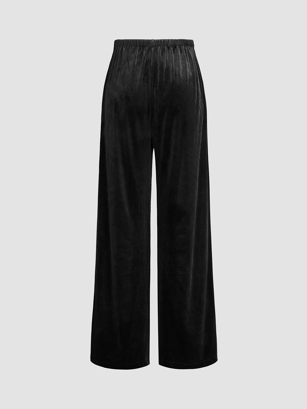 Solid Velvet Straight Leg Pants sold by COMMENSE product image thumbnail 3