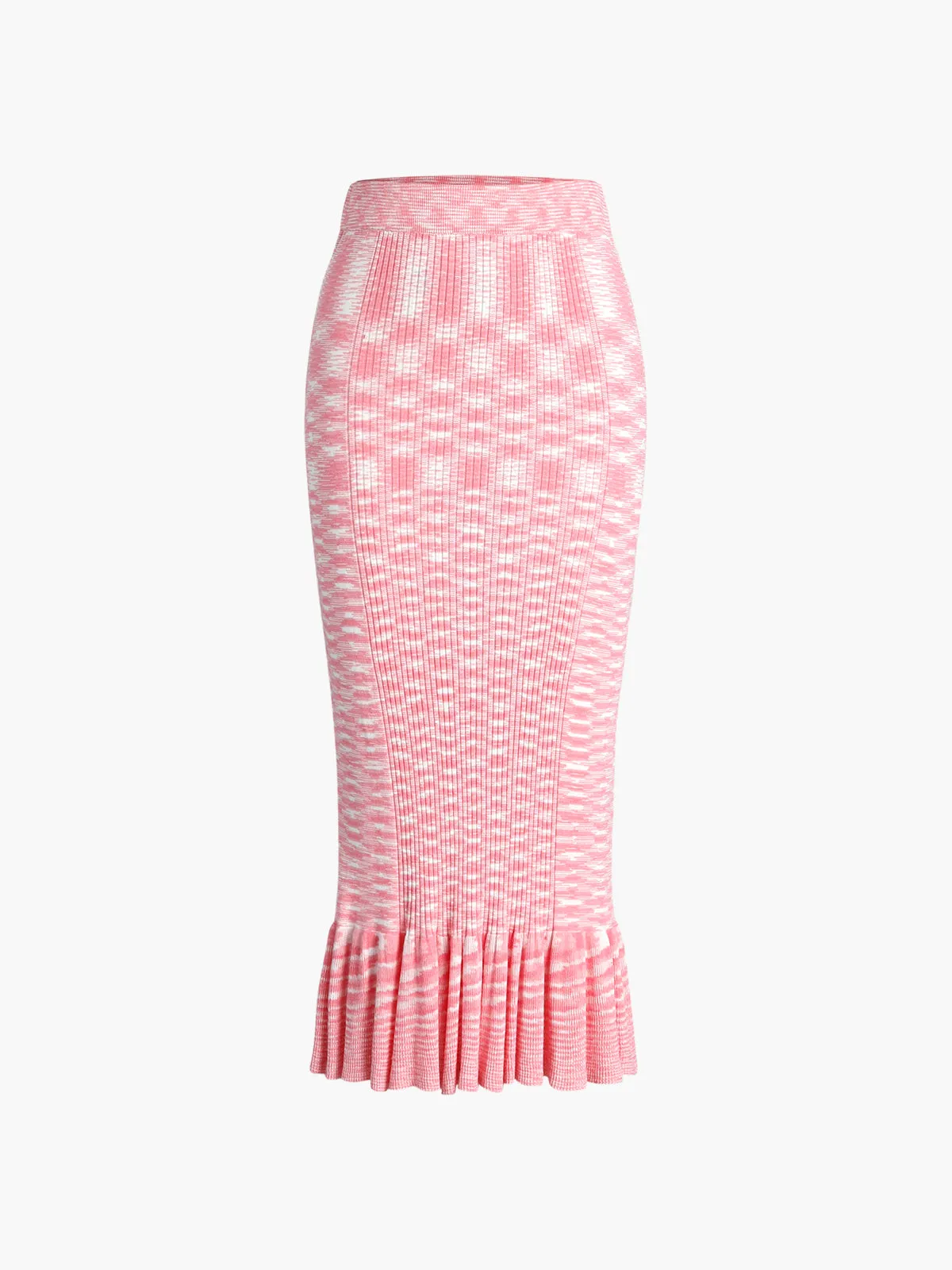 Colorblock Knit Mermaid Maxi Skirt sold by COMMENSE