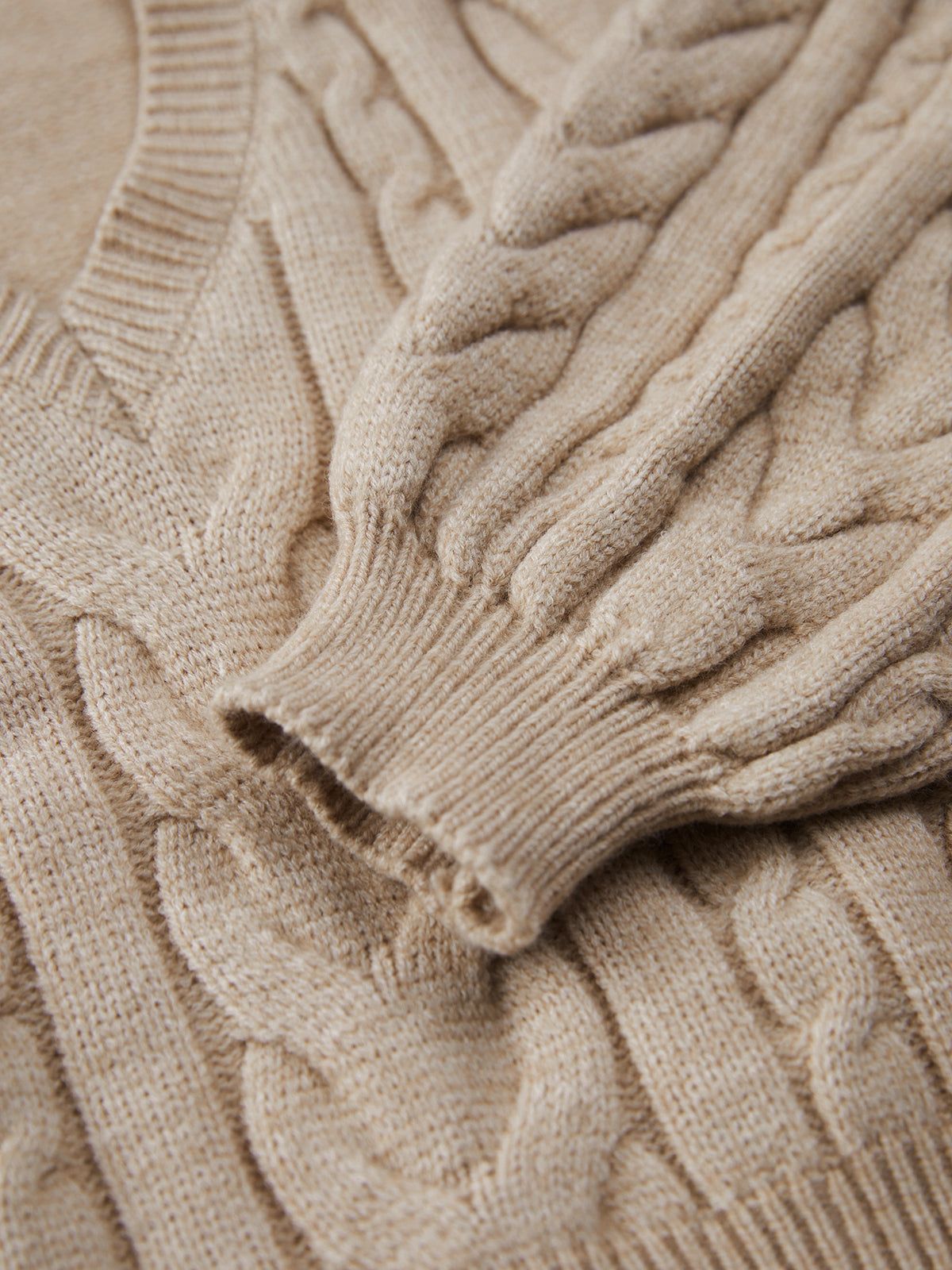 Solid Cable Knit Sweater sold by COMMENSE product image thumbnail 2